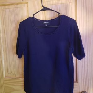 Roz & Ali Scalloped Navy Sweater